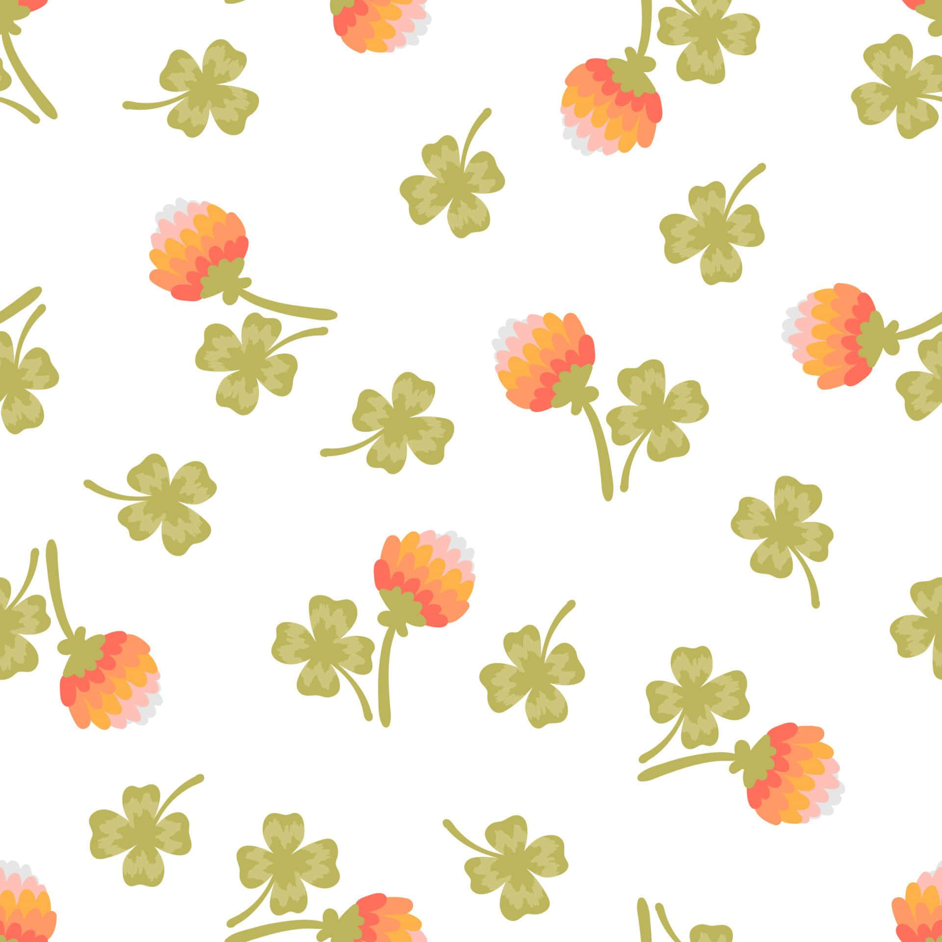 Shamrockand Clover Pattern Wallpaper