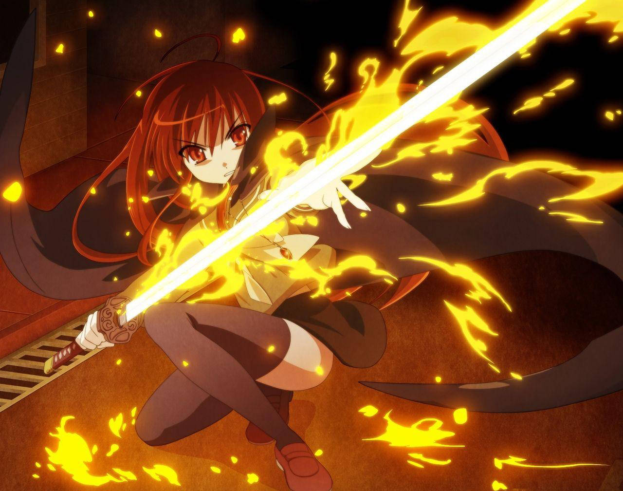 Shana Sword Fire Anime Wallpaper