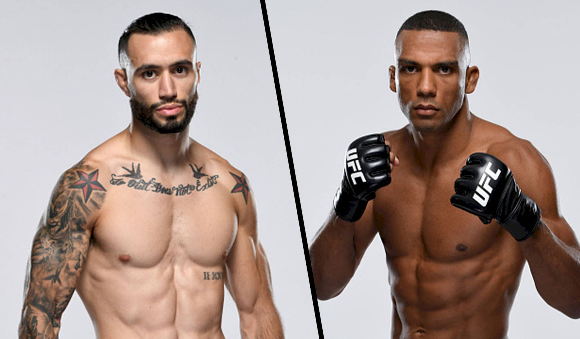 Dynamic Action between MMA fighters Shane Burgos and Edson Barboza Wallpaper