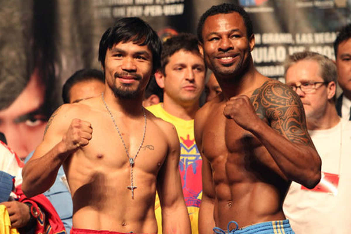 Shane Mosley And Manny Pacquiao Posing Wallpaper