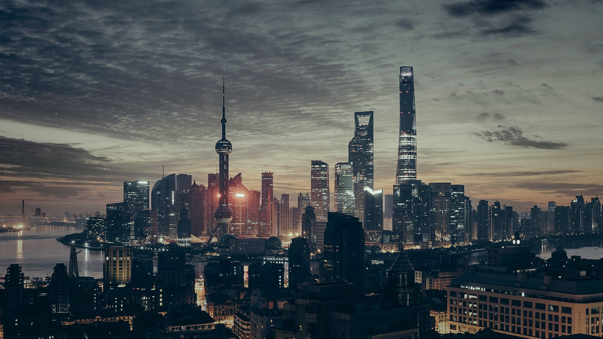 Shanghai Kina Skyskrabning Hovedstad Wallpaper