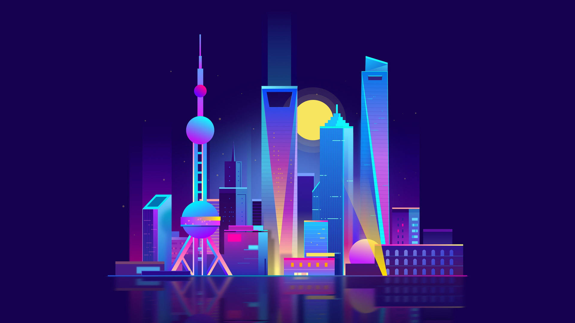 Shanghaistadt Digitale Kunst. Wallpaper