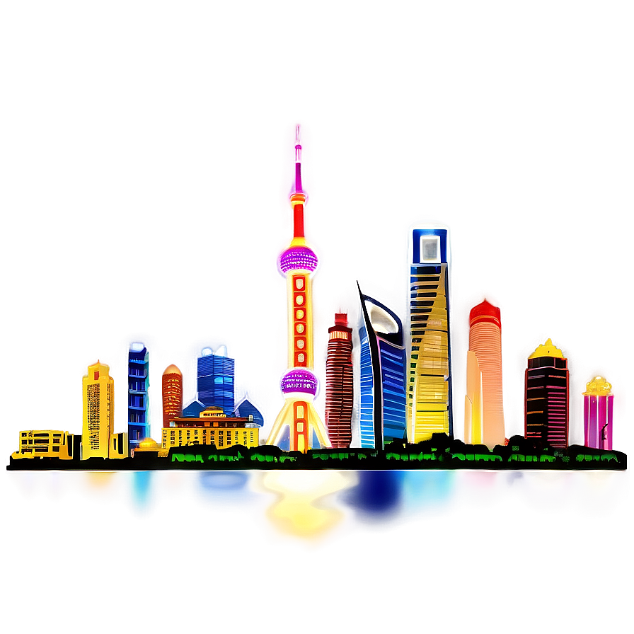 Download Shanghai Skyline Night View Png 61 | Wallpapers.com