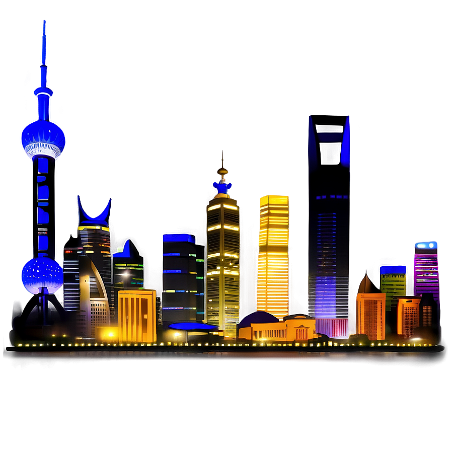 Shanghai Skyline Night View Png Lui95 PNG