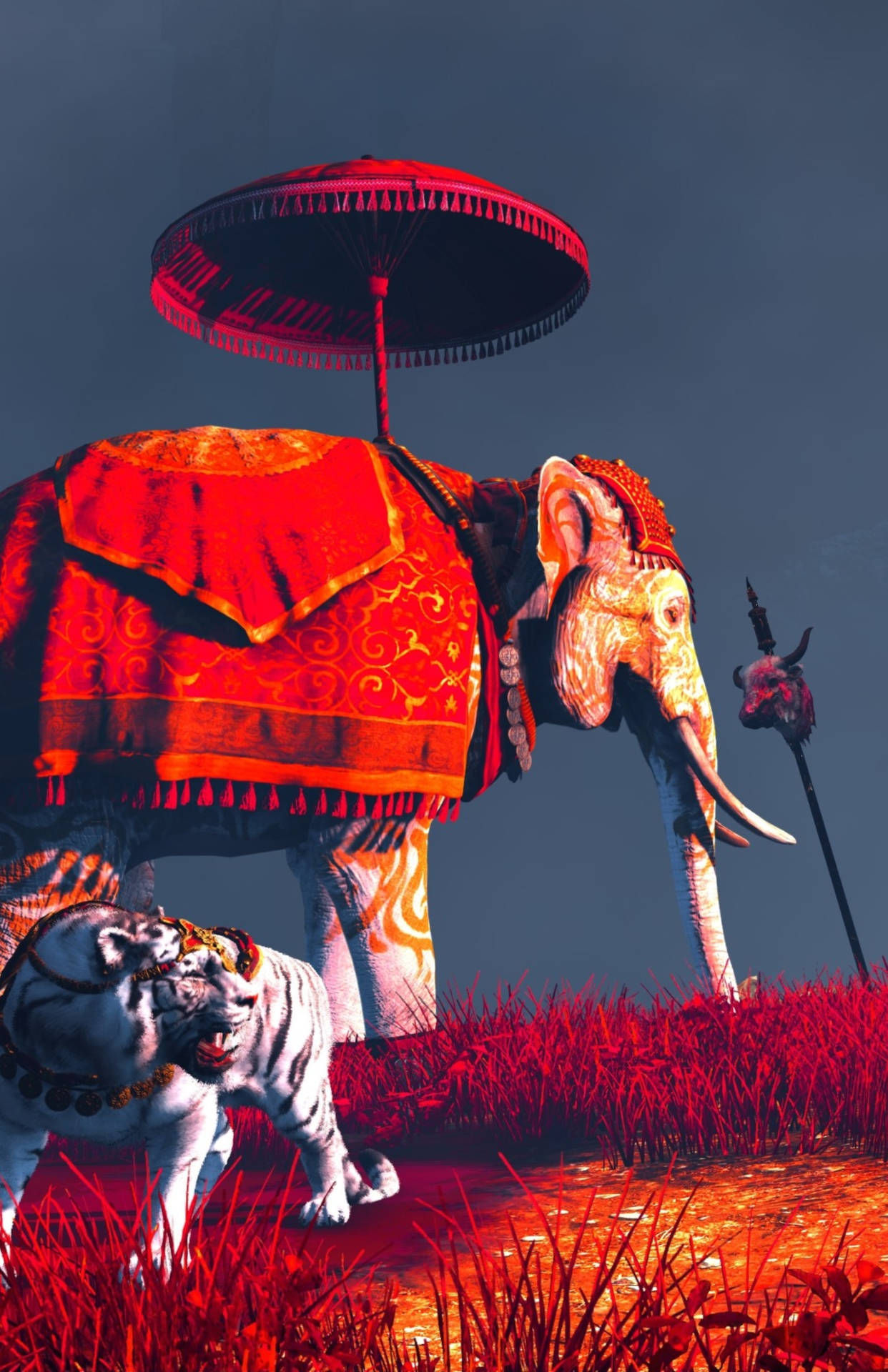 Shangrila Elefant Und Tiger Far Cry 4 Hd Handy Wallpaper