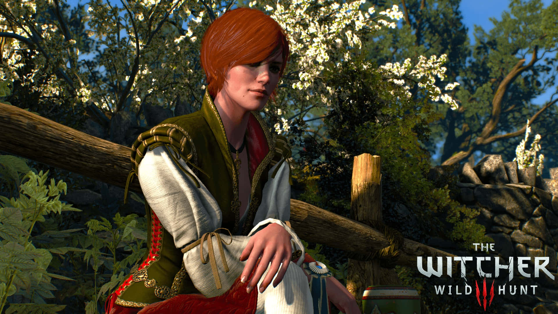 Shani, The Red-haired Medic From The Witcher Series, Contemplating In A Serene Setting Wallpaper