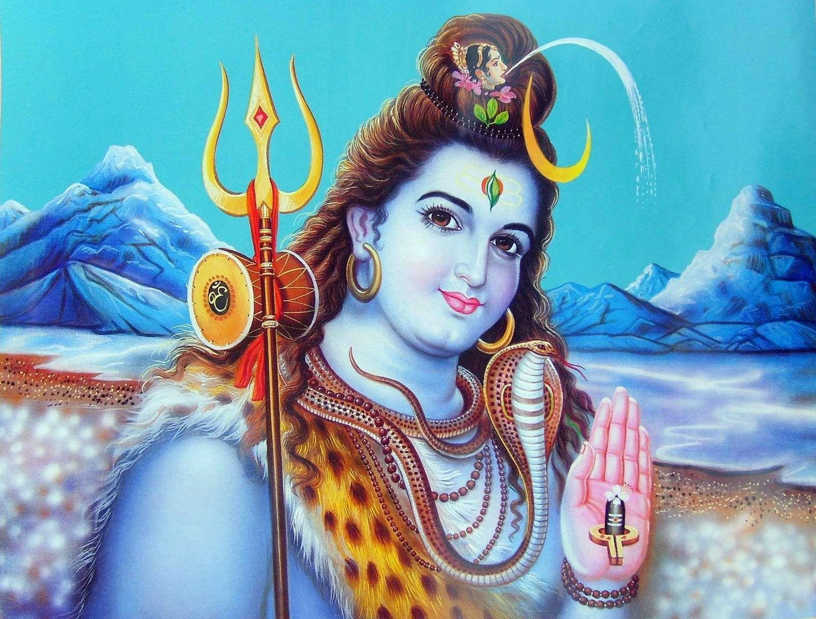 Shankar Bhagwan Shiva In Blue Mountains Wallpaper