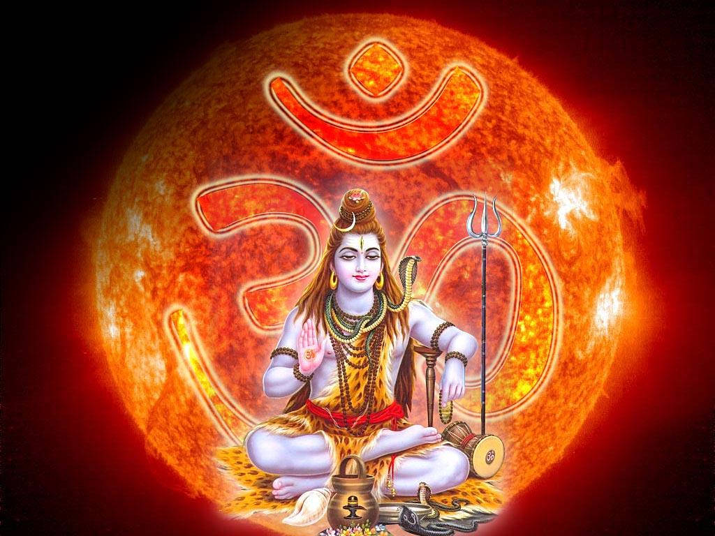 Shankarbhagwan Shiva Sitzt Neben Der Sonne. Wallpaper