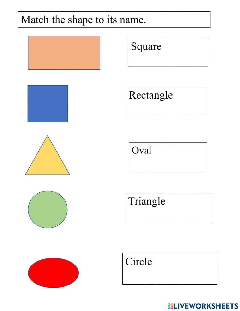 Shape Names Colors Learning Activity Picture