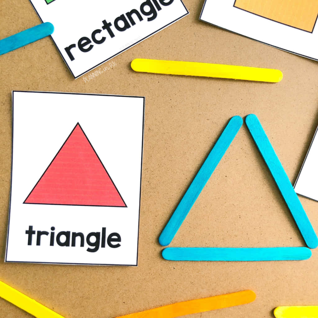 Shape Triangle Rectangle Popsicle Sticks Picture