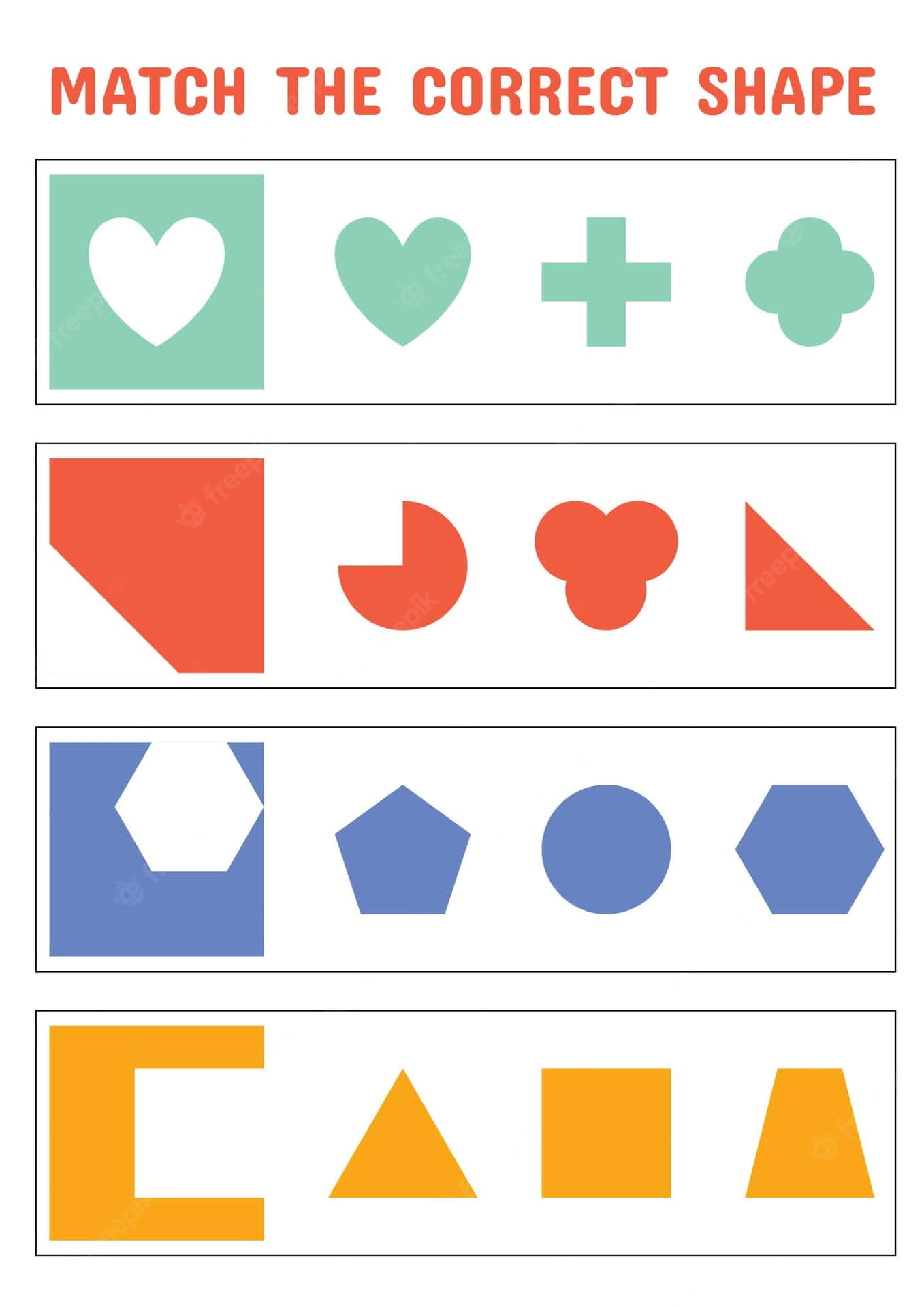 Shape Heart Matching Activity Picture