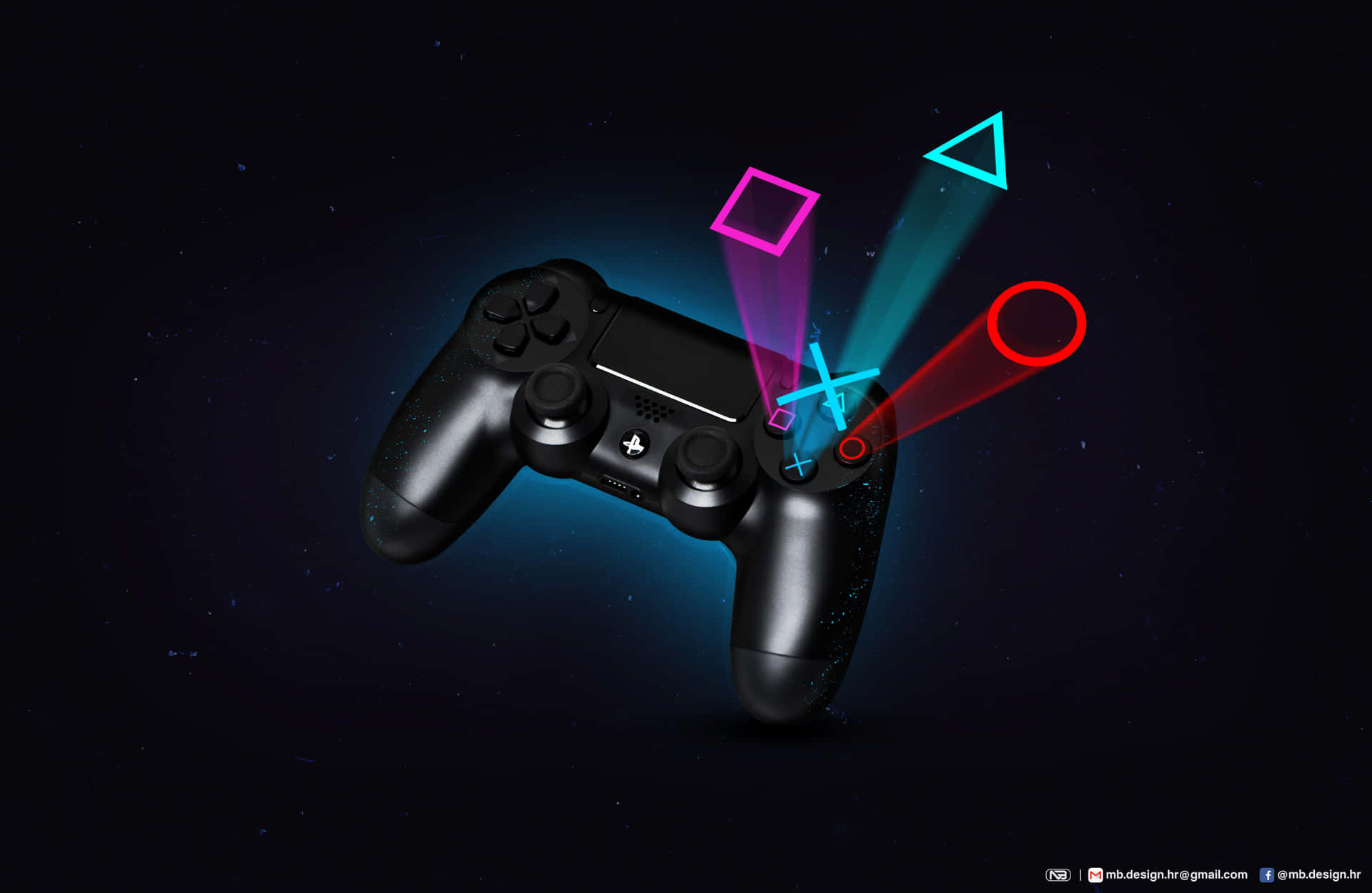 Shapes In Buttons Of Playstation Remote Joystick Wallpaper