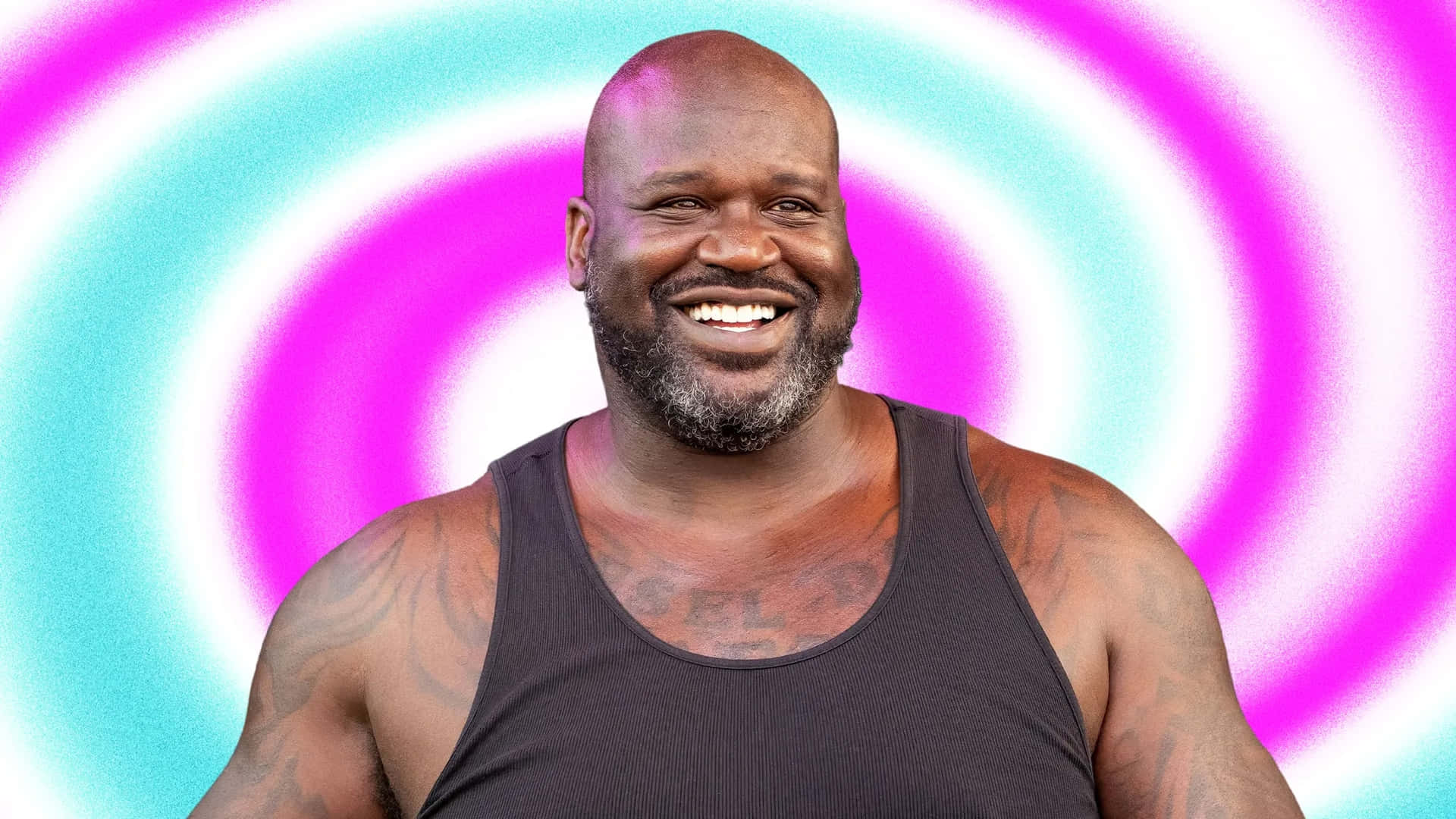 Shaq Souriant Contre Un Fond Coloré Fond d'écran