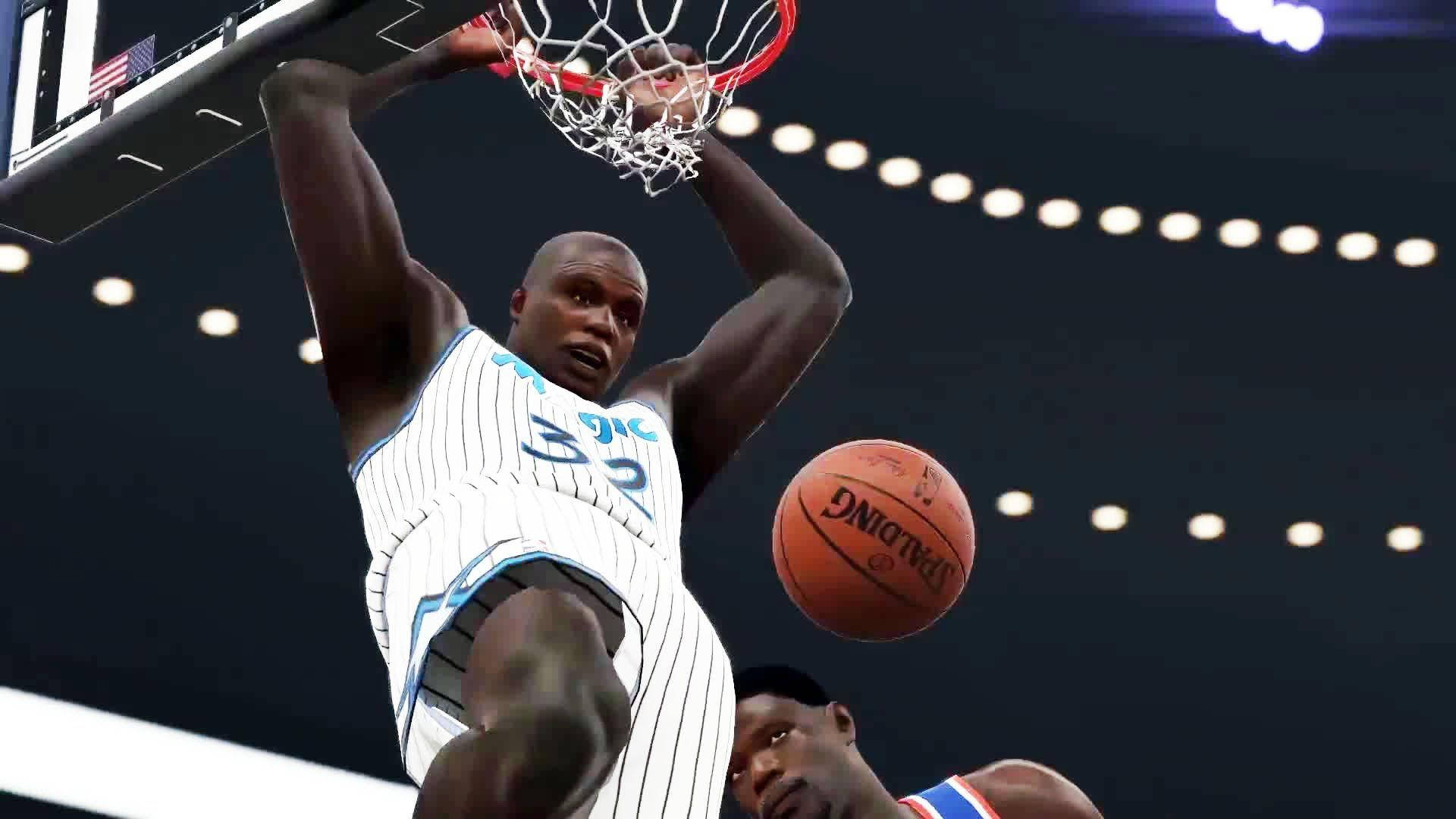 Shaquille O'Neal To-Point Slam Dunk Tapet Wallpaper