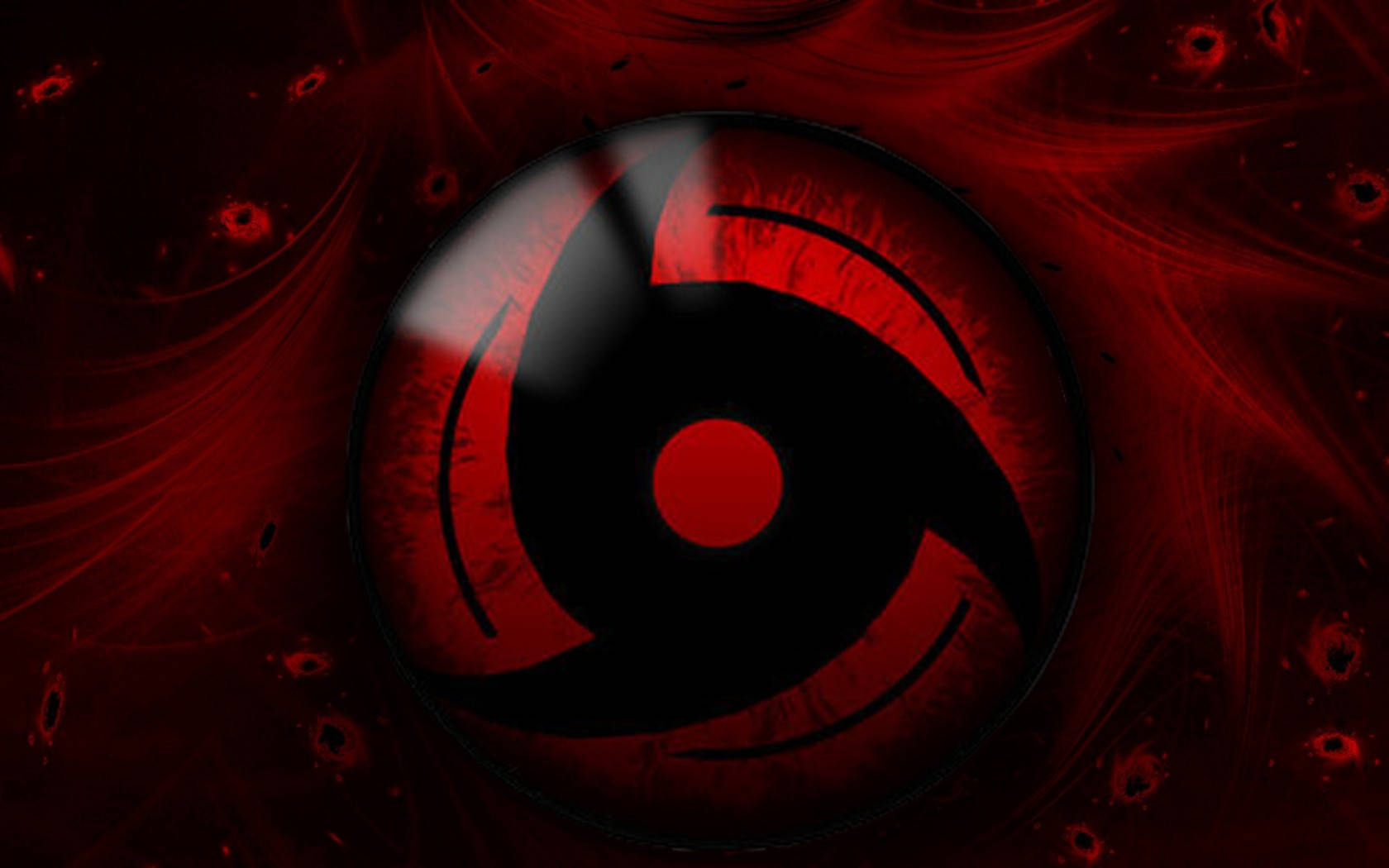 Sharingan Live Red Aesthetic Waves And Particles Background