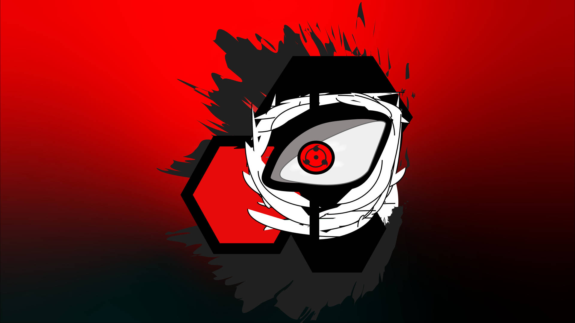 Sharingan Live Red And Black Hexagons Background