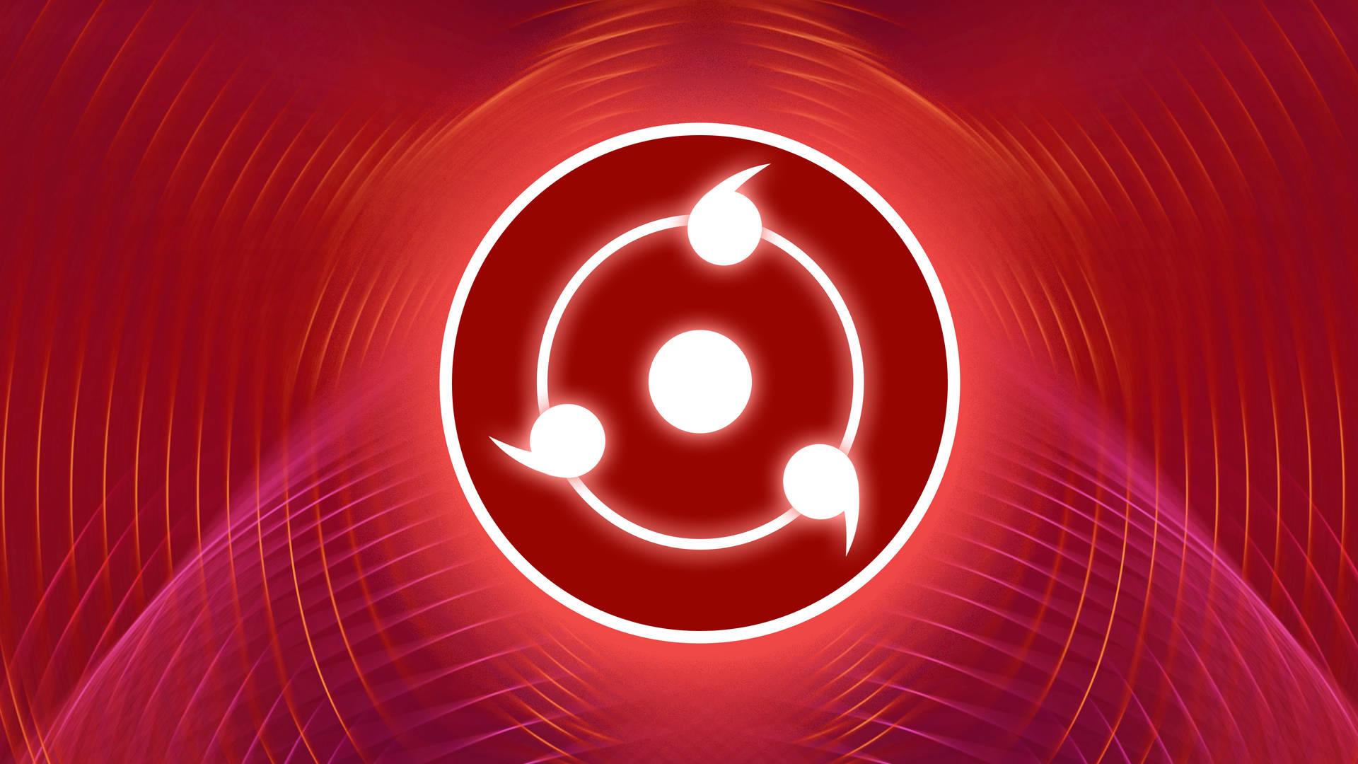 Sharingan Live Triple Tomoe Red And White Background