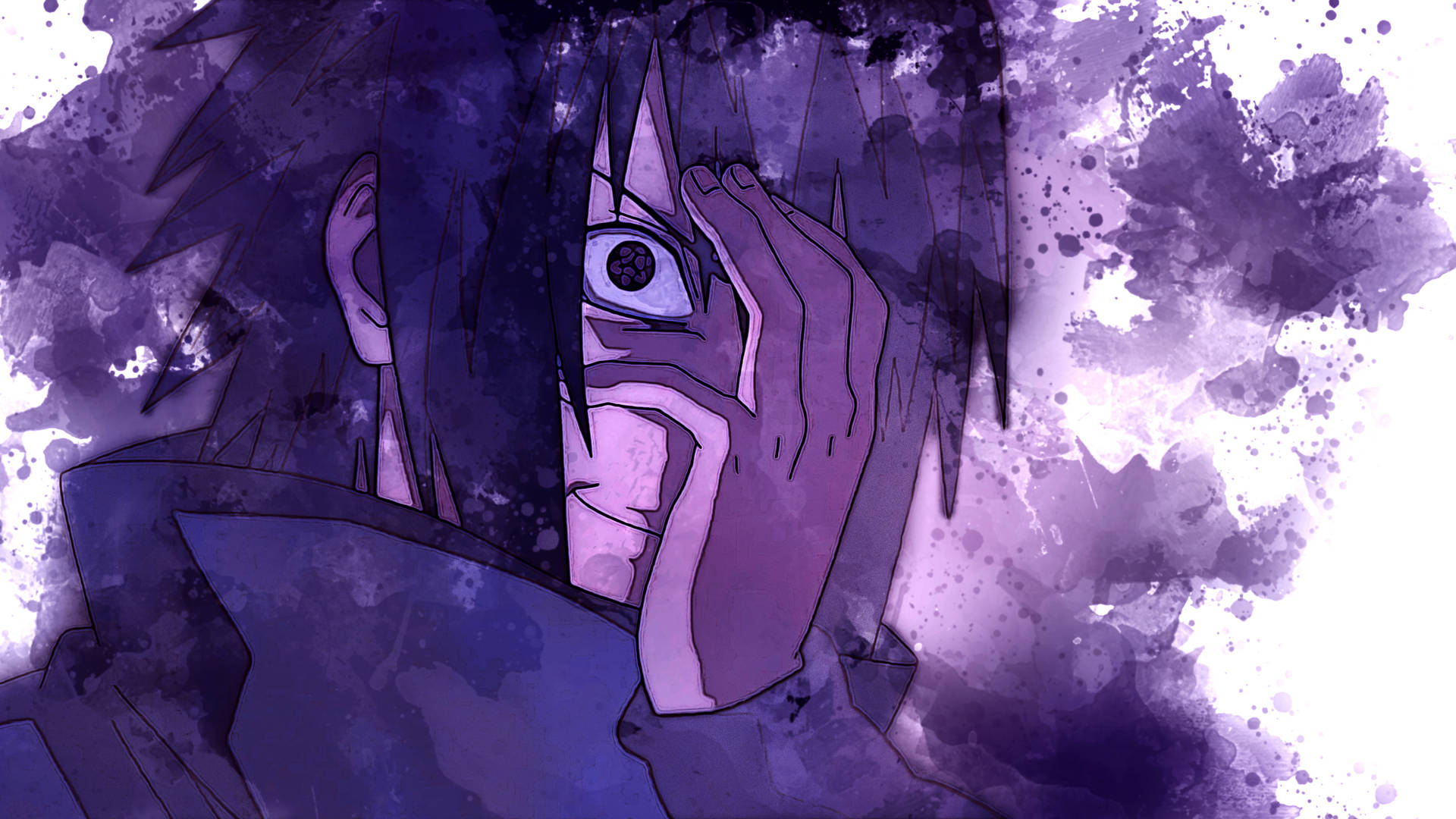Sharingan Live Uchiha Sasuke Purple Aesthetic Background