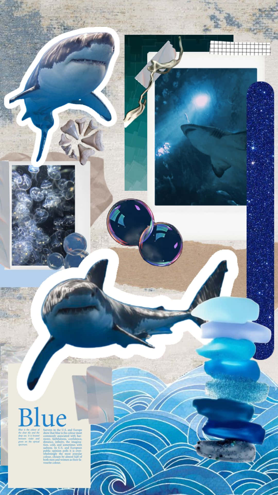 Shark Aesthetic Collage Art Wallpaper