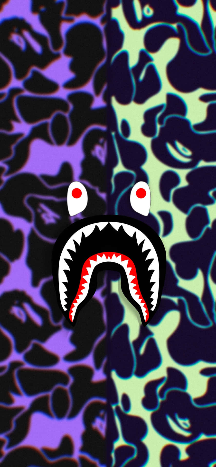 Shark Bape Camouflagepatroon Achtergrond