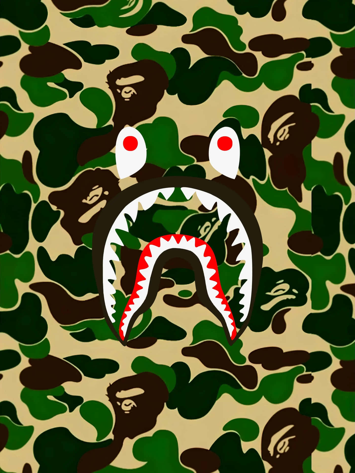 Shark Bape Camouflage Pattern Wallpaper