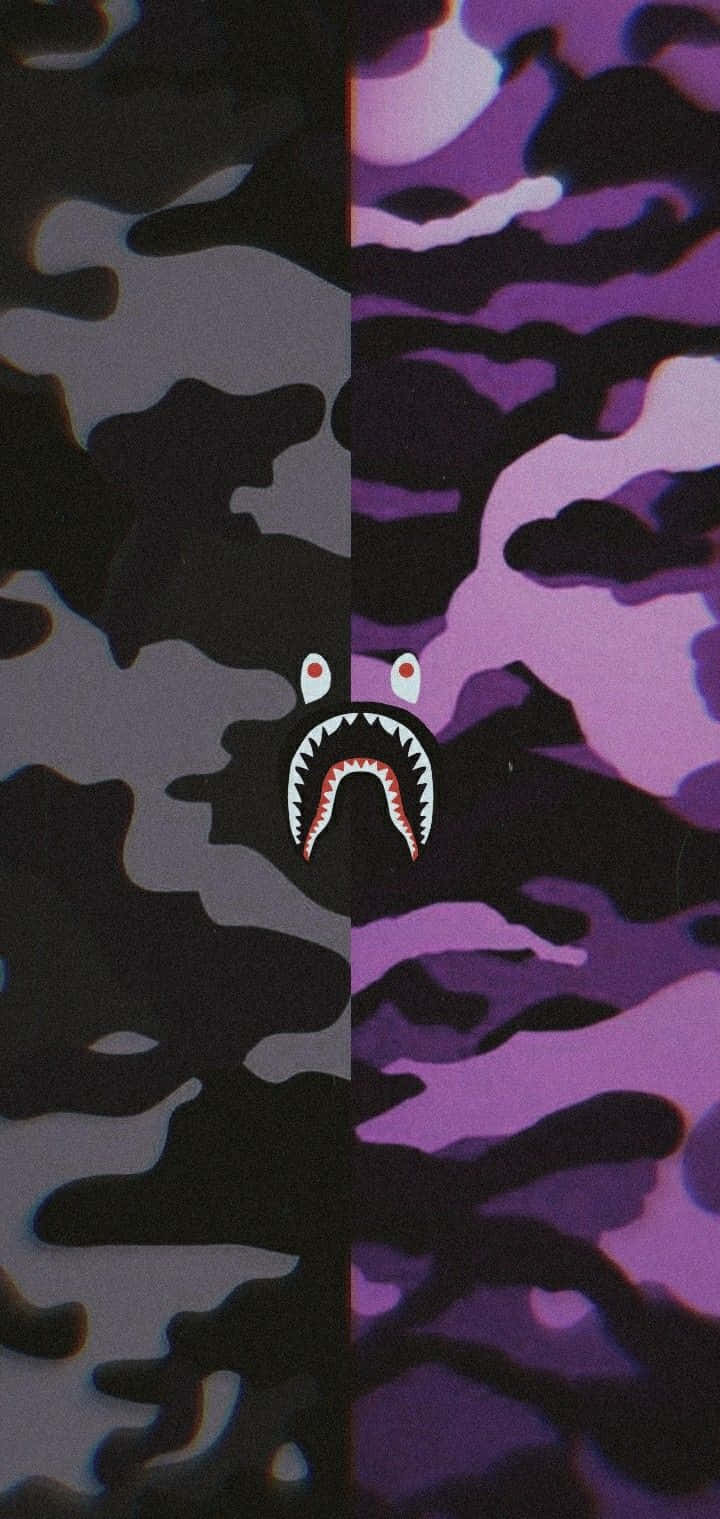 Shark Bape Camouflage Patterns Wallpaper