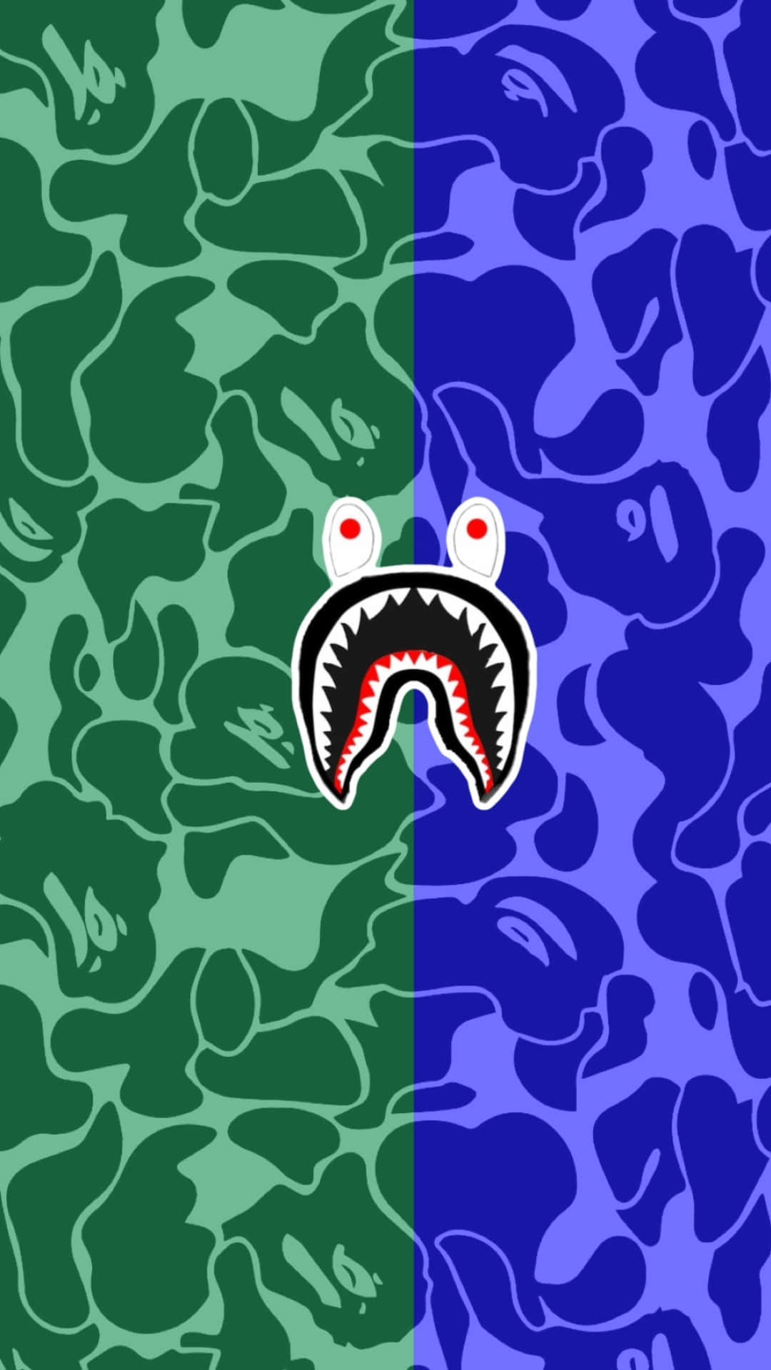 Shark Bape Camouflage Split Wallpaper