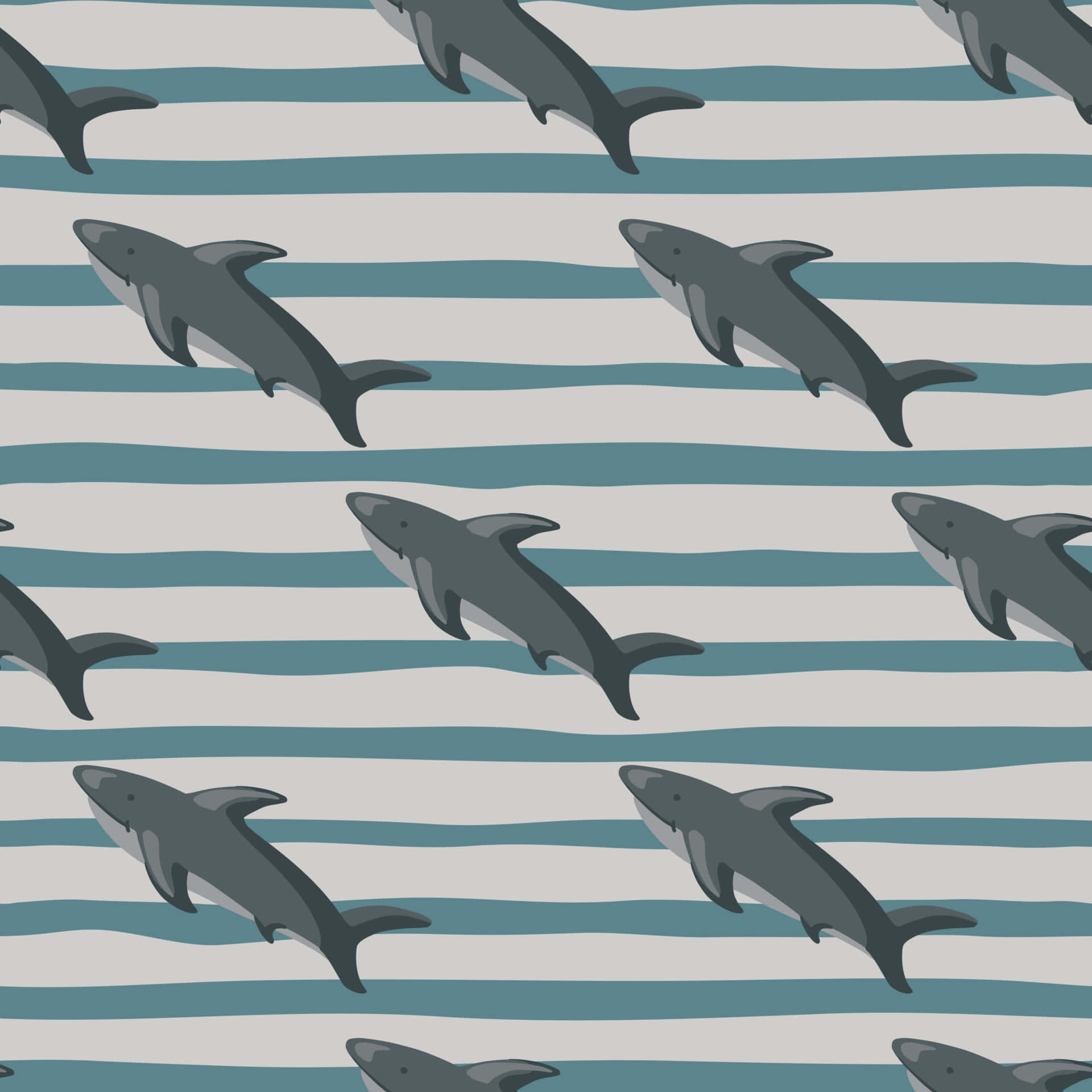 Shark Pattern Aesthetic Background Wallpaper