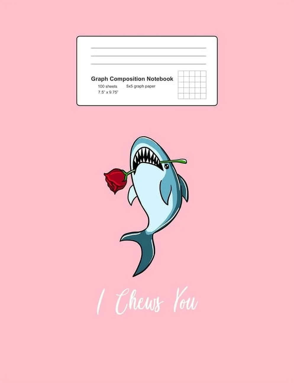 Shark With Rose Composition Notebook Cover Wallpaper