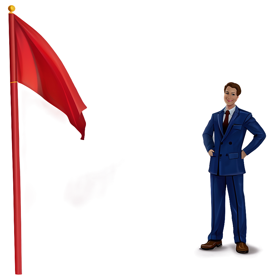 Sharp Red Flag Perspective Png Uly66 PNG