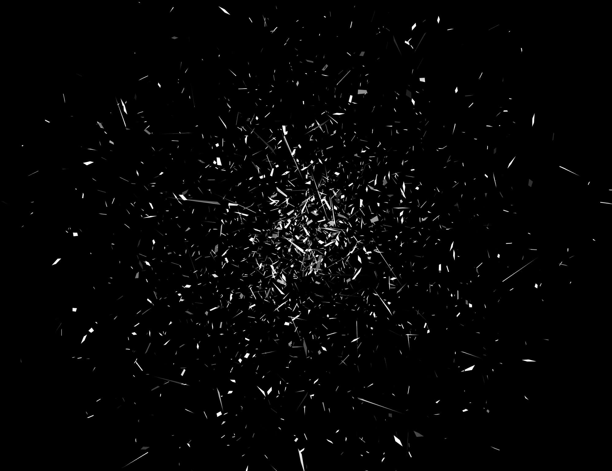 Shattered Glass Explosion Black Background PNG