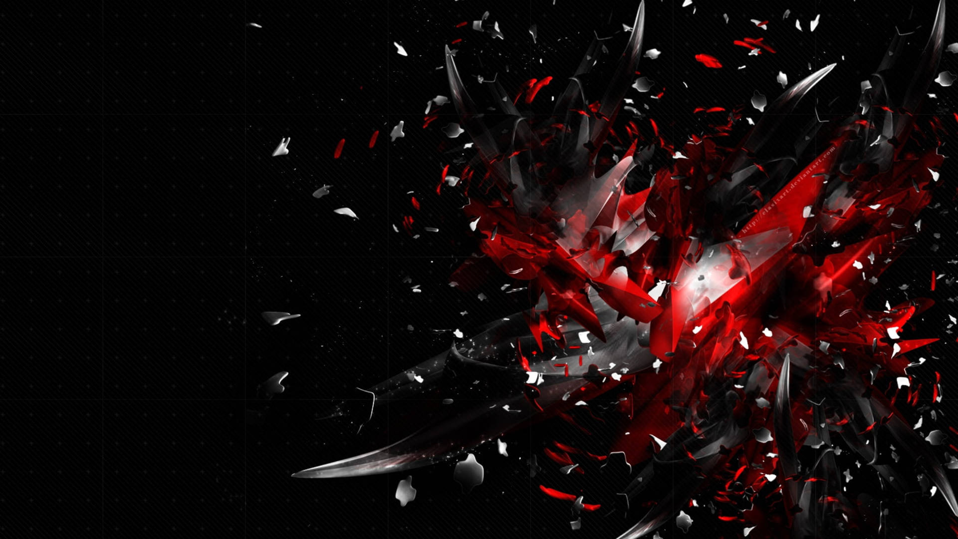 Shattered Red And Black Platonic Solid Wallpaper