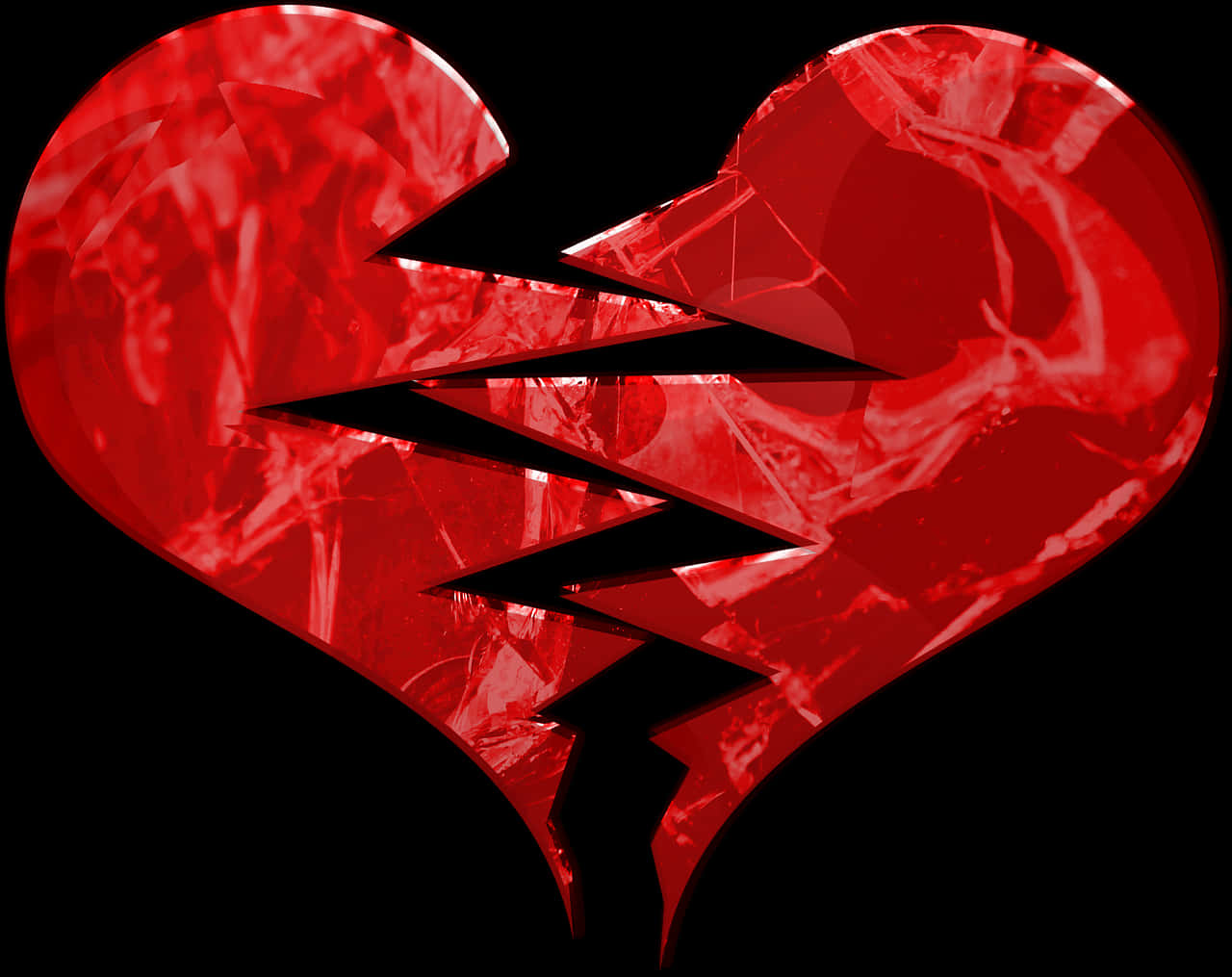Shattered Red Heart PNG