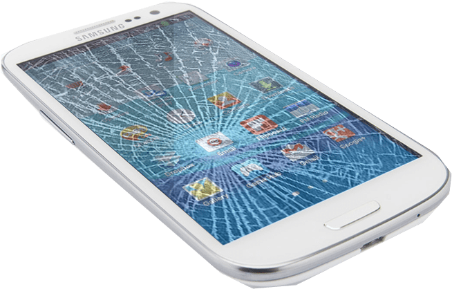 Shattered Screen Smartphone PNG