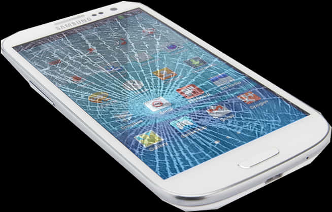Shattered Smartphone Screen PNG