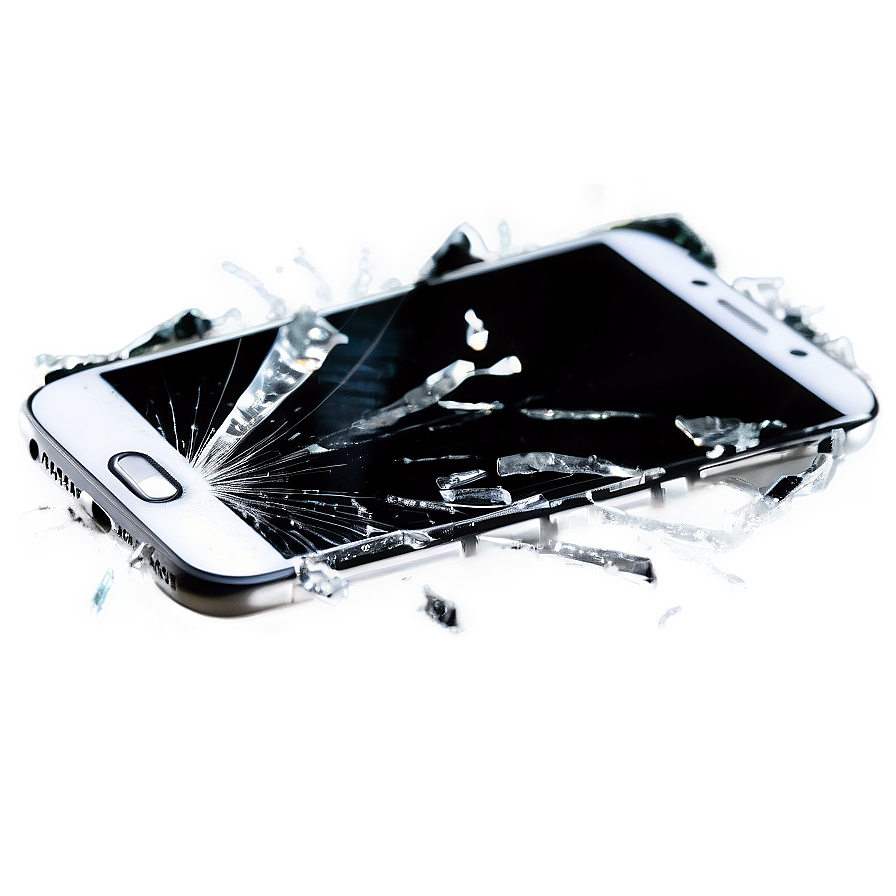 Shattered Smartphone Screen Png 06242024 PNG