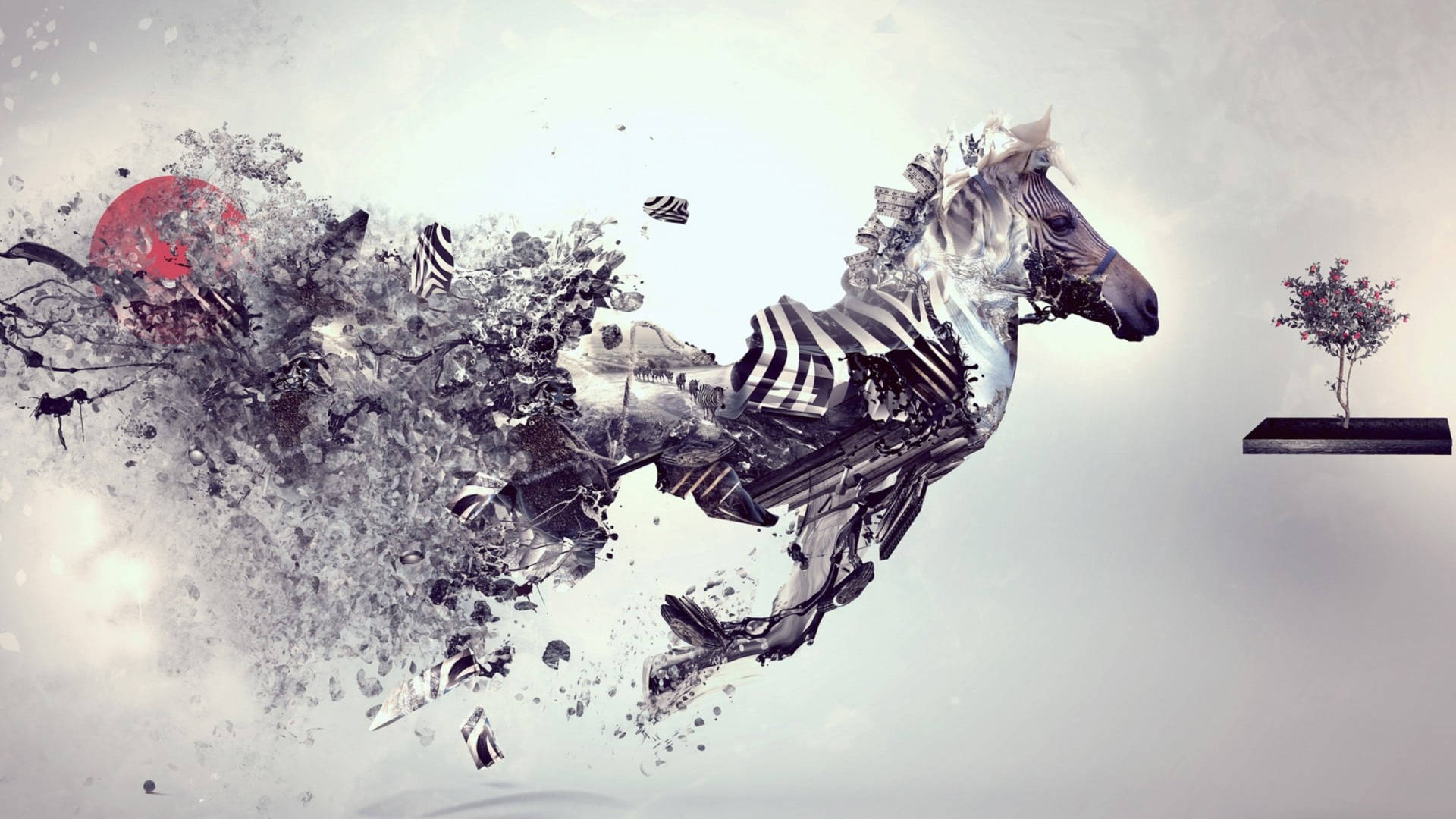 Shattered Zebra Digital Art Wallpaper