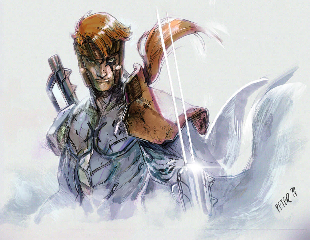Shatterstar, Wielding Dual Blades, Ready for Action Wallpaper