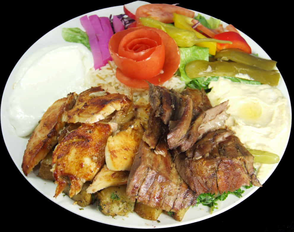 Shawarma Platter Delight PNG