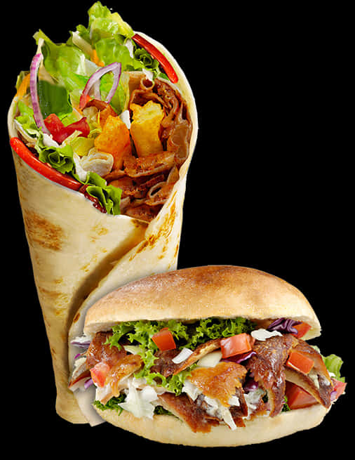 Shawarma Wrapand Sandwich PNG
