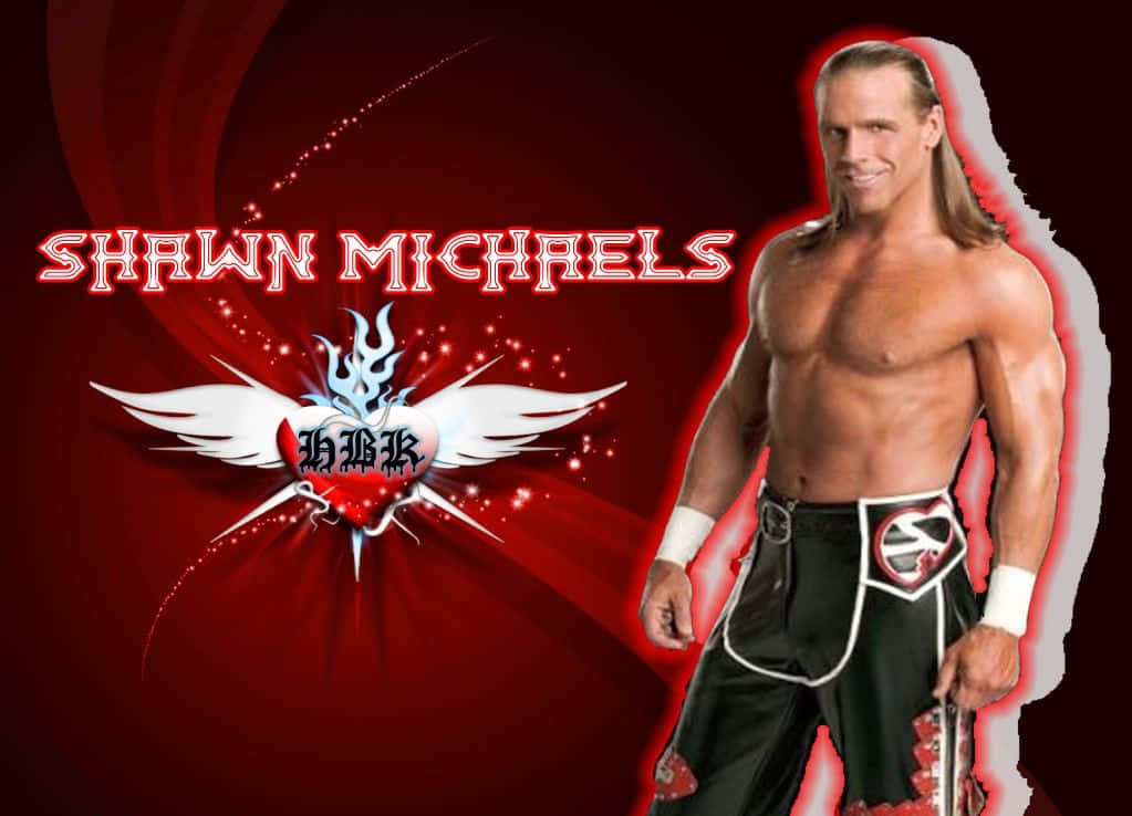 Shawn Michaels Fire-gangs Verdensmester-tapet spreder wrestling-stemning. Wallpaper