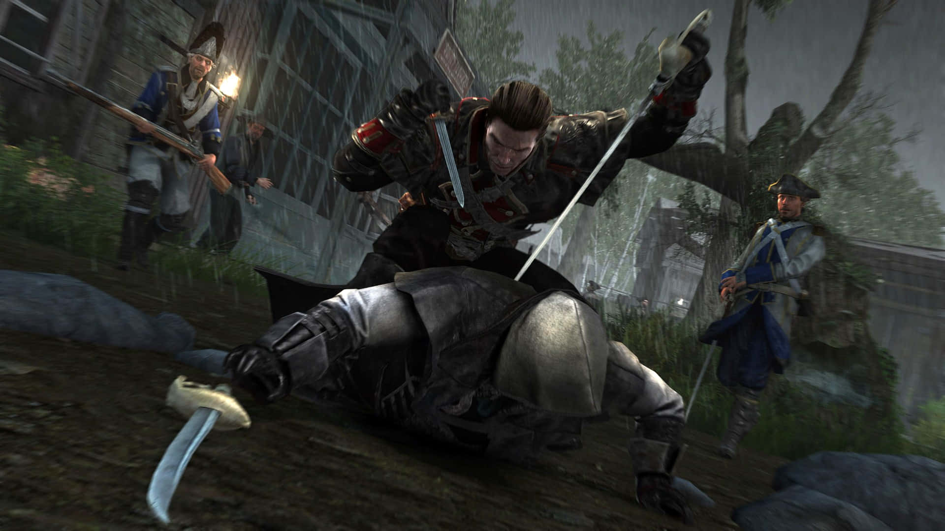 Shay Cormac, the fearless Assassin-turned-Templar in action Wallpaper