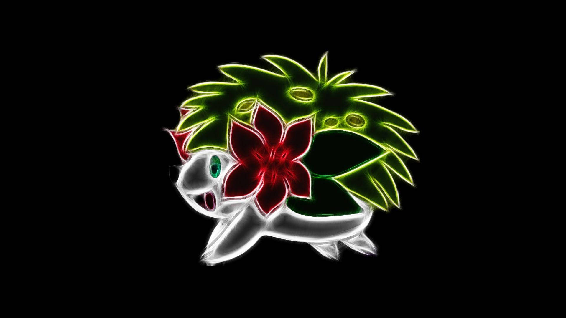 Shaymin Glowing Outline Normal Wallpaper