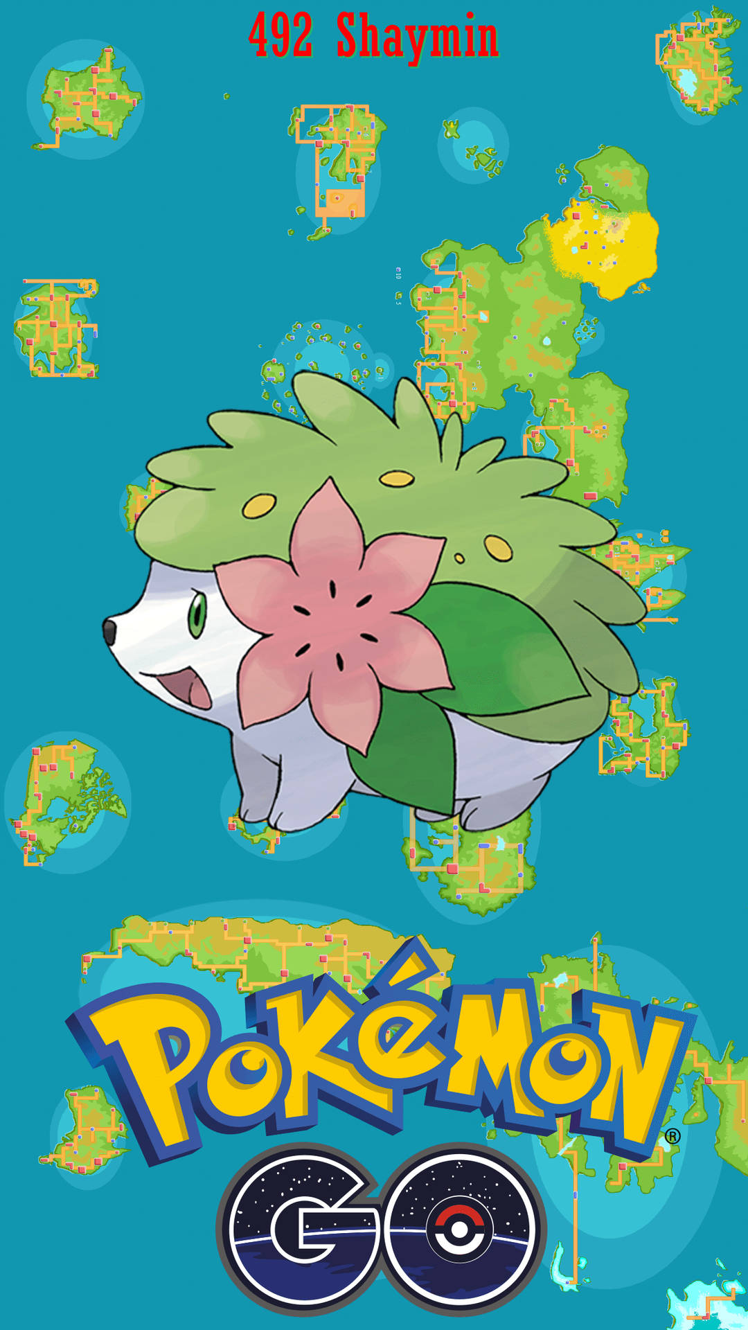 Shaymin Pokemon Go Maps Background Wallpaper