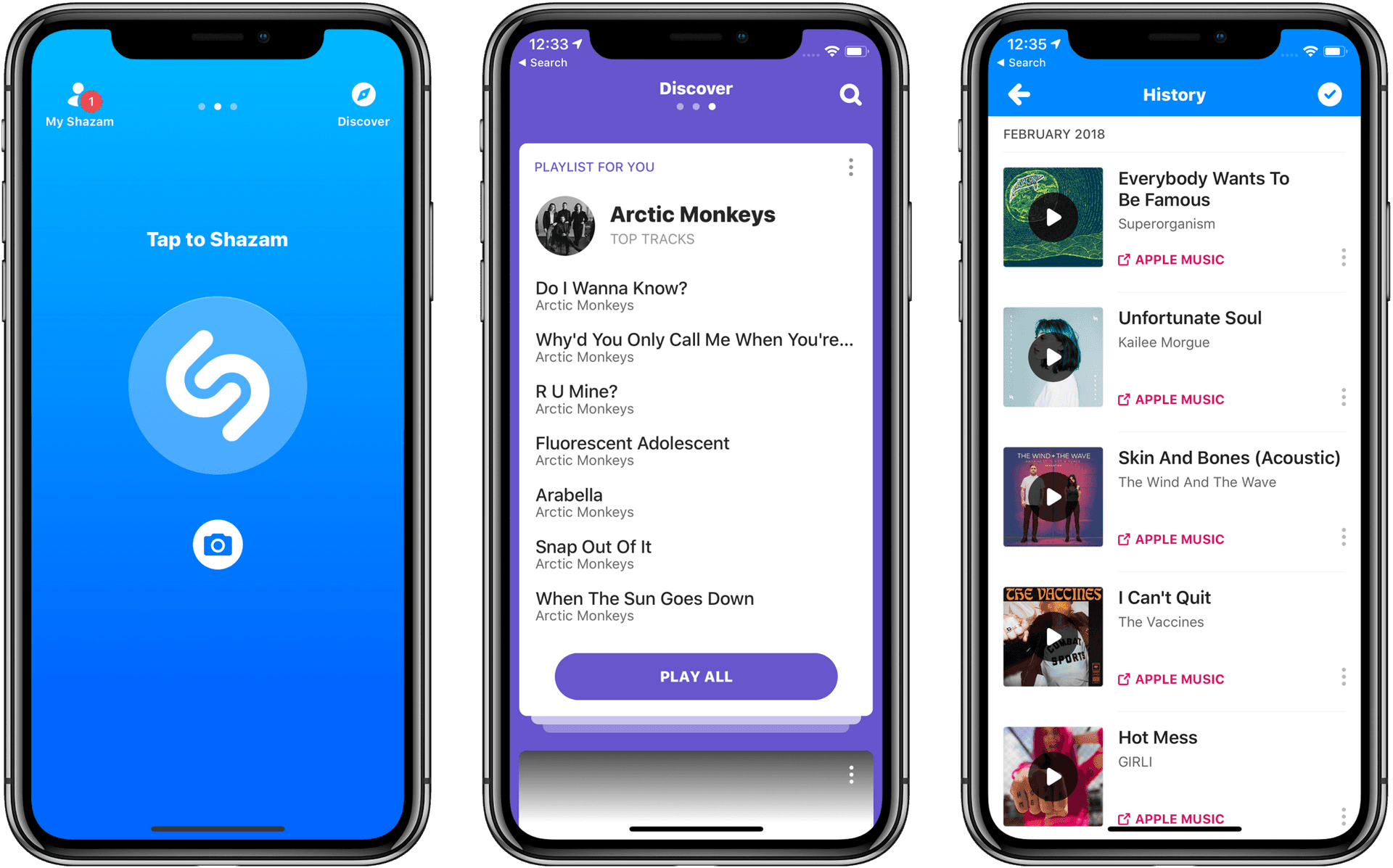 Shazam Apple Music Integration Screenshots PNG