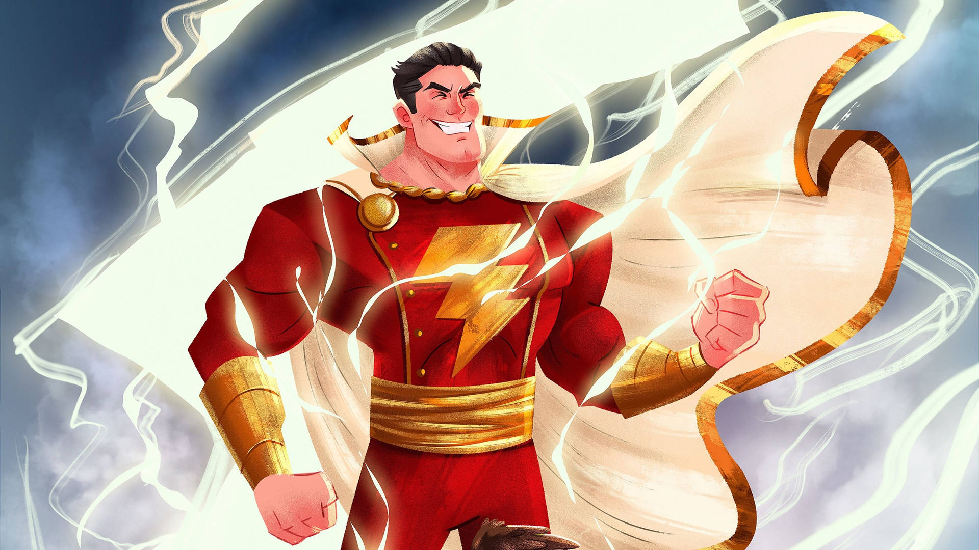 Shazam Lightning Bolt Superhero Powers Wallpaper