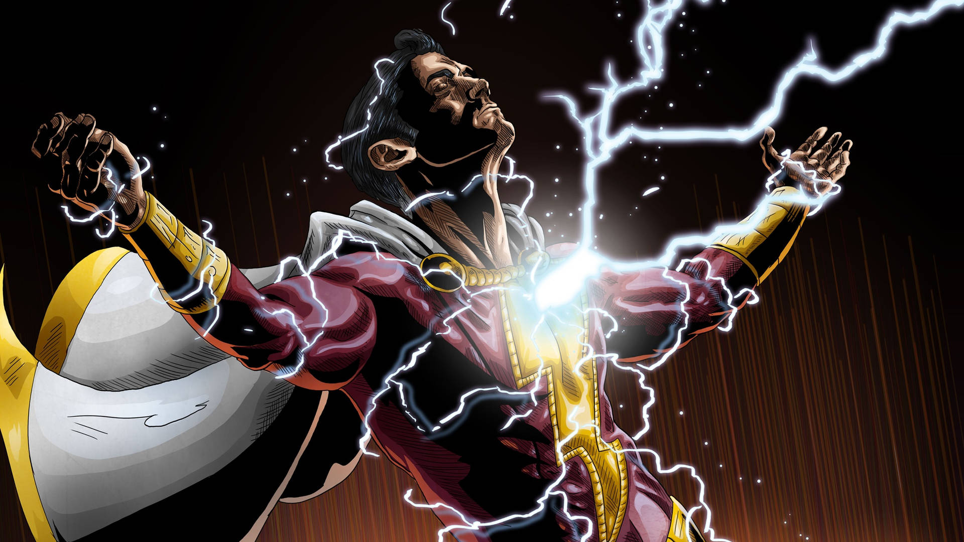 Shazam Superhero Power Lightning Wallpaper