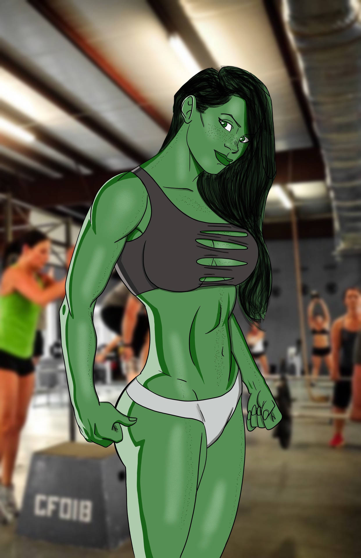 Download She Hulk At The Gym Wallpaper 