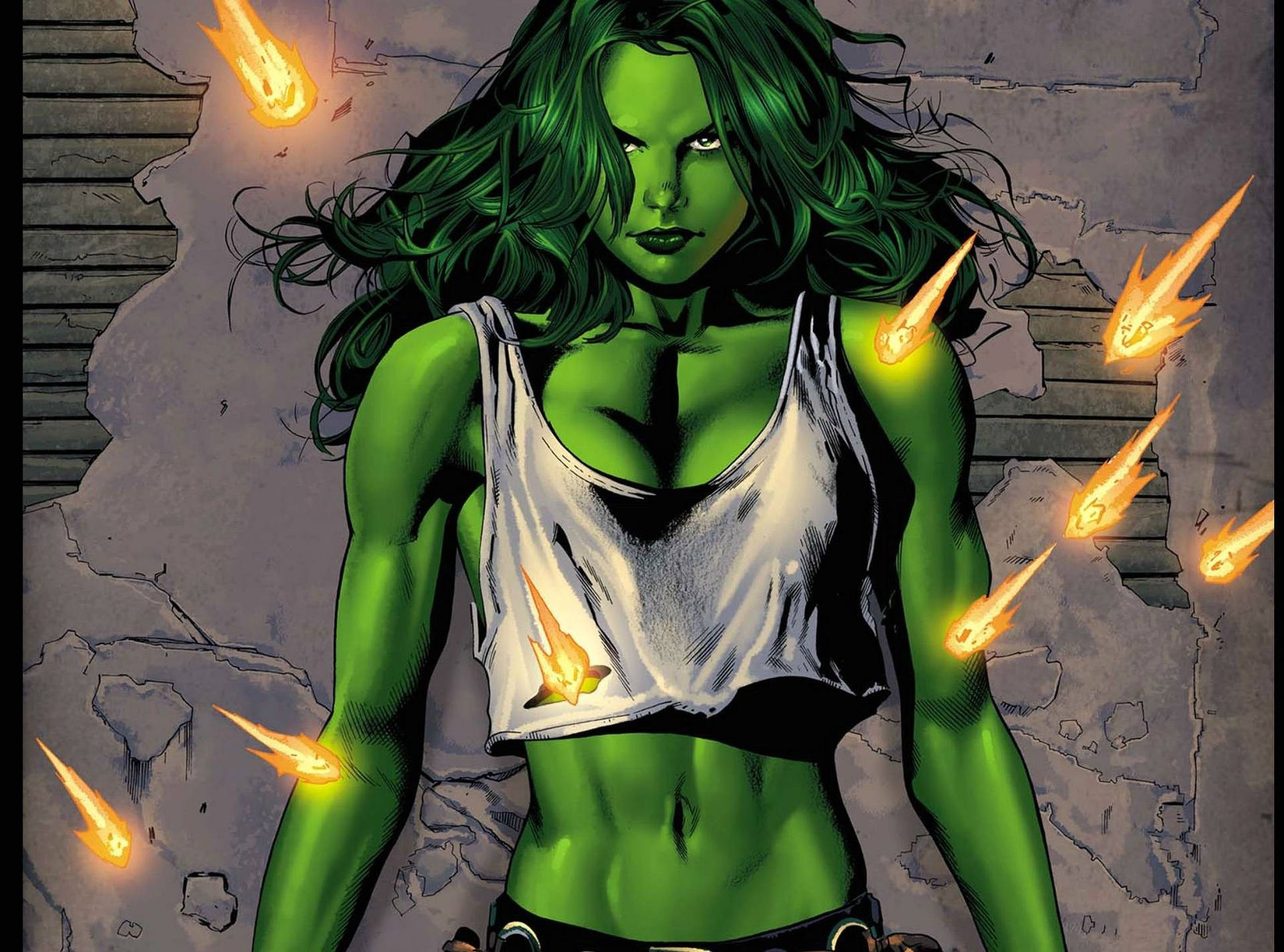 She Hulk In Crop Top Wallpaper