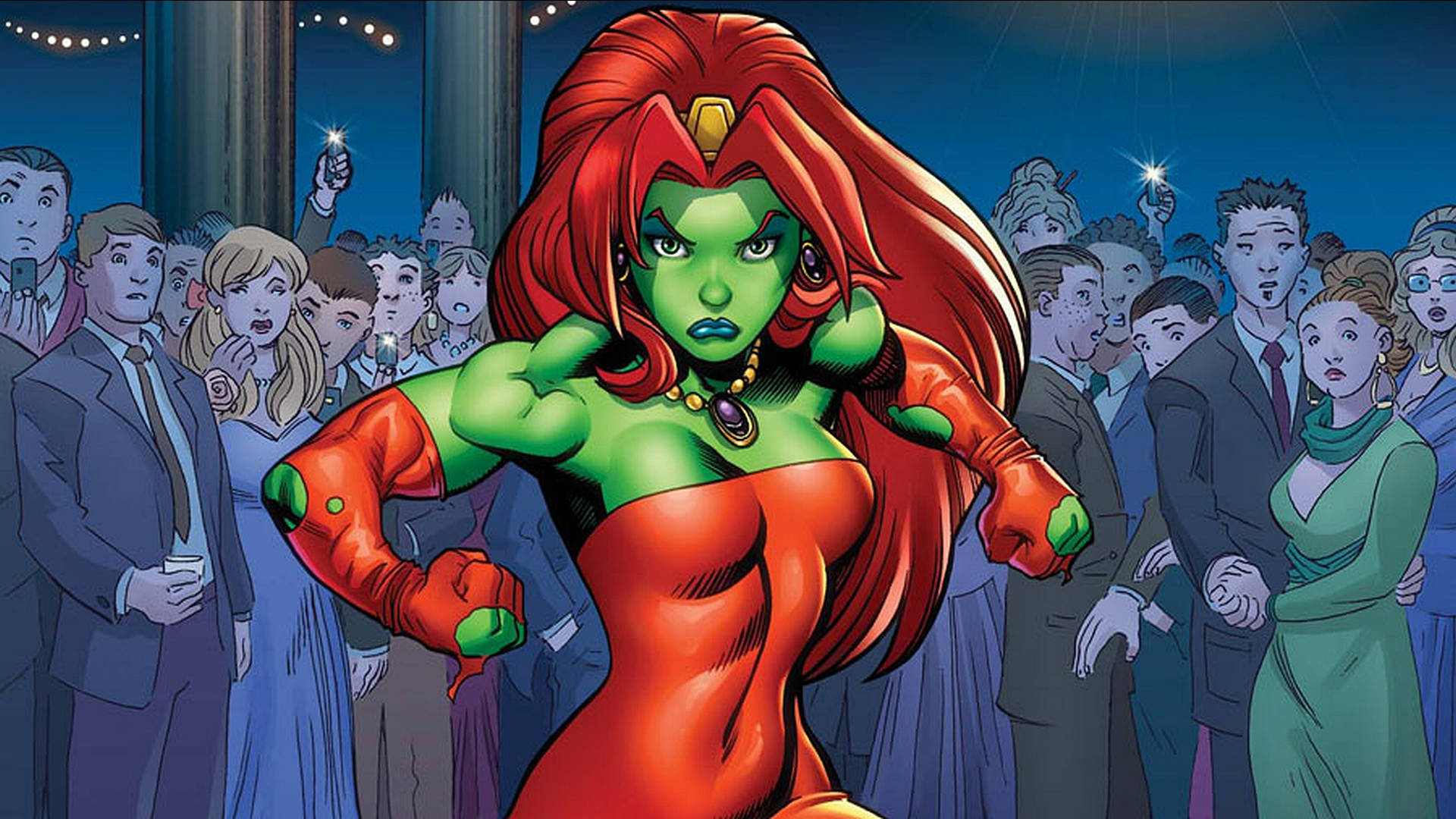 She Hulk Lyra In Red Gown Wallpaper